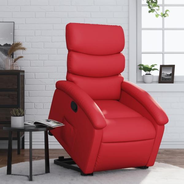 vidaXL Relaxsessel mit Aufstehhilfe Rot Kunstleder 3204045