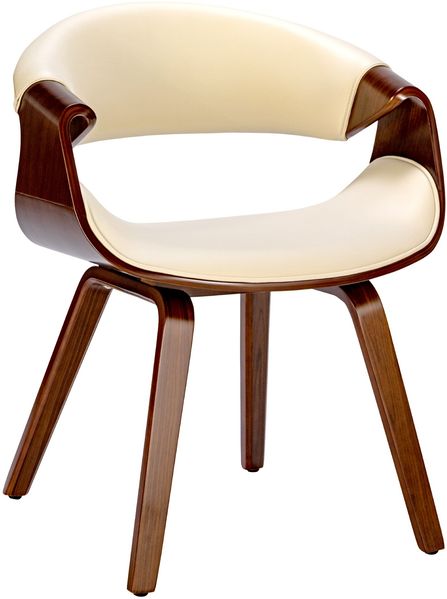 Esszimmerstuhl VIZON - Kunstleder Walnuss/creme 62x52x76 cm | Essstühle Esszimmerstühle Küchenstühle Wohnzimmerstühle