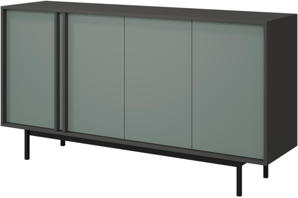 Kommode Agova 4D AL06 (Farbe: Anthrazit / Aloe)