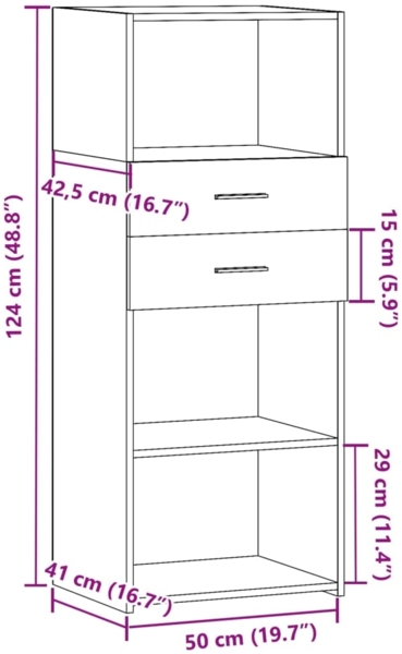 vidaXL Highboard Betongrau 50x42,5x124 cm Holzwerkstoff 846176 Bild 9