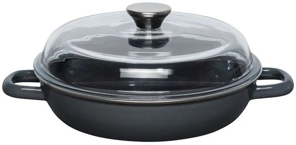 Riess Schmorpfanne mit Deckel, darkgrey, Ø 24 cm