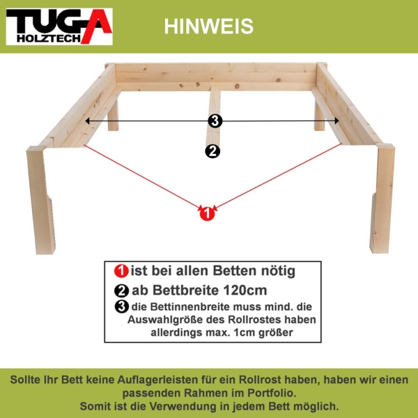 Rollrost " Lamellen - Xandi " Lattenrost 24 mm 120 x 220 cm Bild 7