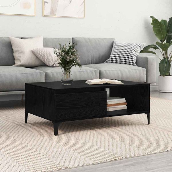 vidaXL Couchtisch Schwarz Eichen-Optik 90 x 60 x 35 cm Holzwerkstoff 875118