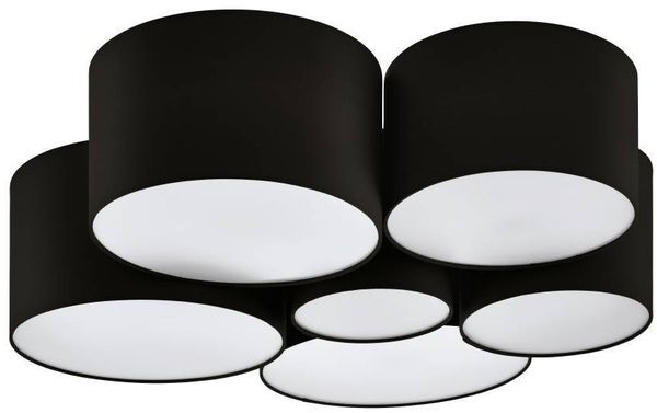 Eglo 99509 Deckenleuchte PASTORE 2 weiss, schwarz E27 6x40W H:28,5 Ø:99cm dimmbar