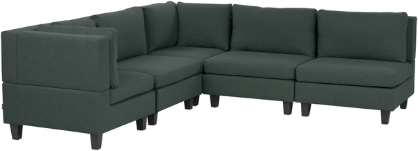 Beliani 'Unstad' Sofa, Grün, Stoff, 72 x 228 x 228 cm, ohne Ottomane, Rechts
