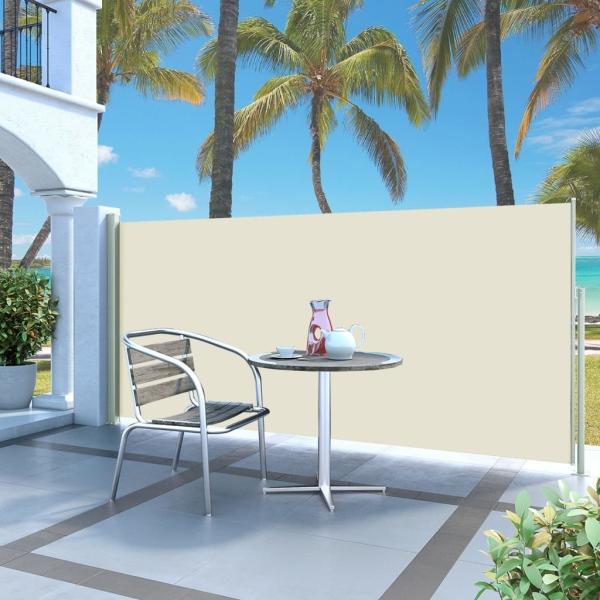 vidaXL Ausziehbare Seitenmarkise 120x300 cm Creme 45360