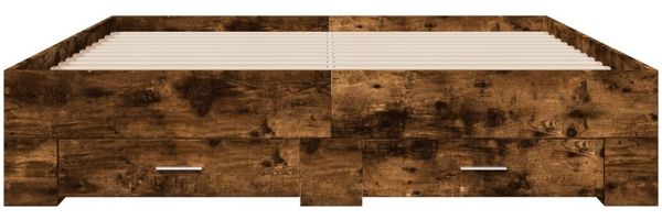 vidaXL Bettgestell mit Schubladen Räuchereiche 160x200cm Holzwerkstoff 3280374 Bild 4
