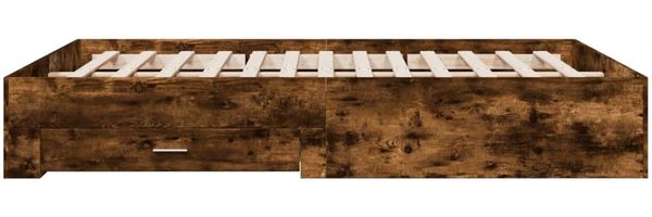 vidaXL Bettgestell mit Schubladen Räuchereiche 160x200cm Holzwerkstoff 3280374 Bild 5