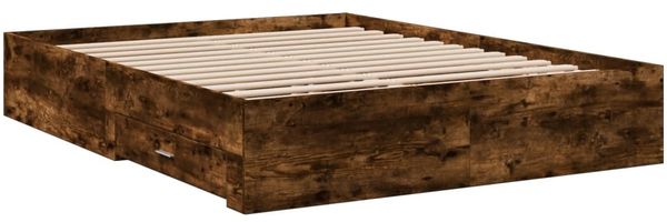 vidaXL Bettgestell mit Schubladen Räuchereiche 160x200cm Holzwerkstoff 3280374 Bild 6
