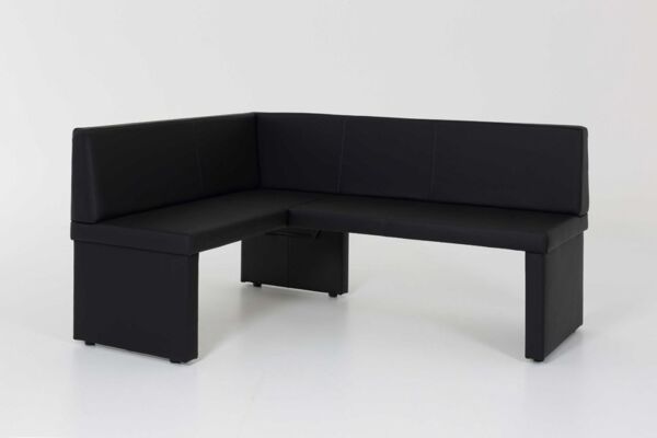Eckbank Bank Küchenbank -Debi R- Kunstleder Schwarz 168 x 128 cm