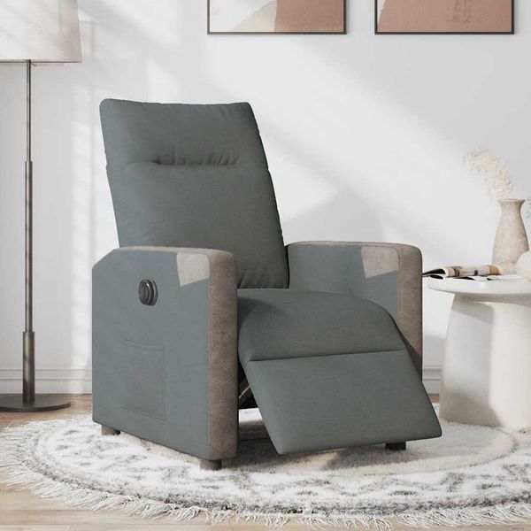 vidaXL Relaxsessel Elektrisch Dunkelgrau Stoff 3324081