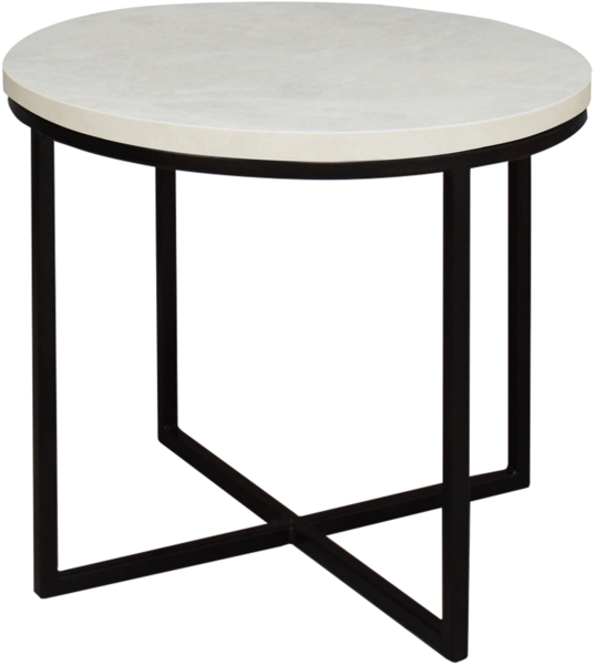 Couchtisch Rund Elesa 3 60x51x60 Holzwerkstoff Schwarz/Keramik weiß