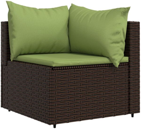 vidaXL 3-tlg. Garten-Lounge-Set mit Kissen Braun Poly Rattan 319828 Bild 4