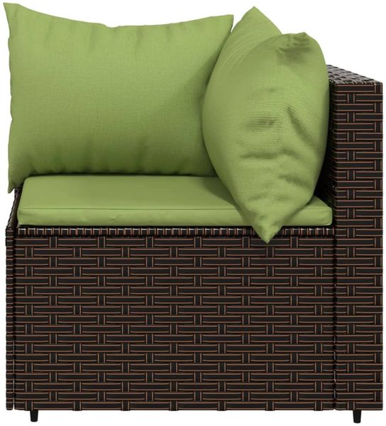 vidaXL 3-tlg. Garten-Lounge-Set mit Kissen Braun Poly Rattan 319828 Bild 5