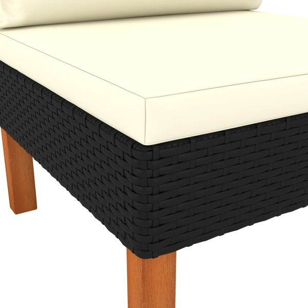vidaXL Mittelsofas 2 Stk. Poly Rattan und Eukalyptus Massivholz 315765 Bild 7