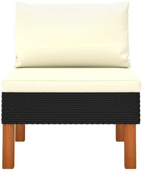 vidaXL Mittelsofas 2 Stk. Poly Rattan und Eukalyptus Massivholz 315765 Bild 4
