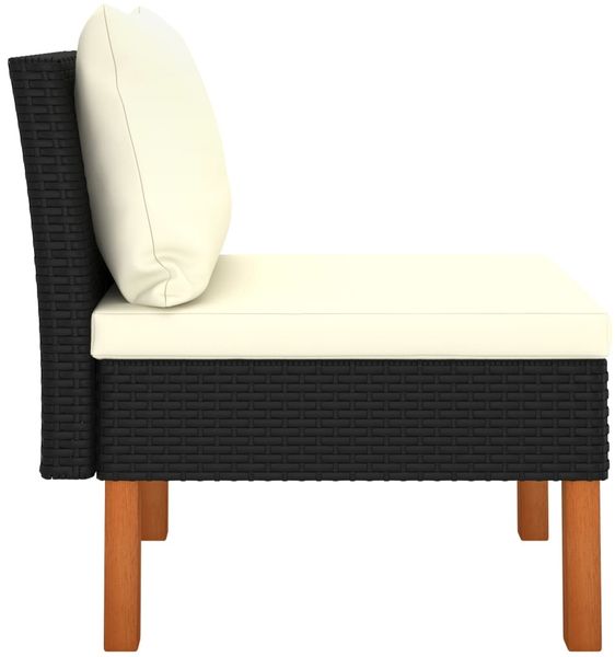 vidaXL Mittelsofas 2 Stk. Poly Rattan und Eukalyptus Massivholz 315765 Bild 5