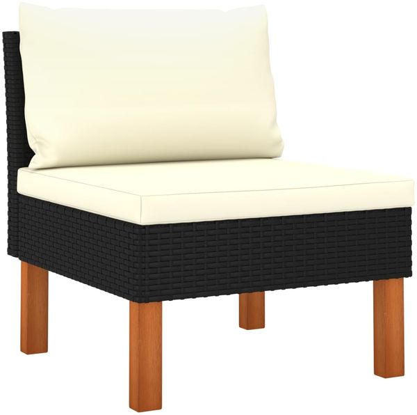 vidaXL Mittelsofas 2 Stk. Poly Rattan und Eukalyptus Massivholz 315765 Bild 3