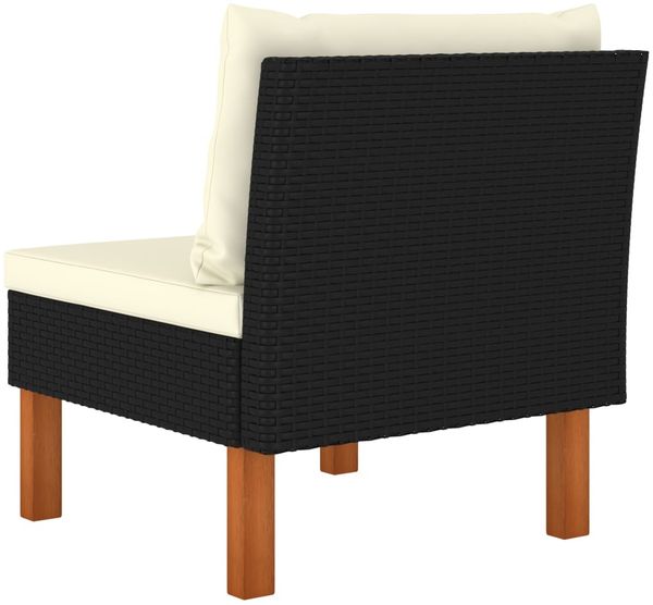 vidaXL Mittelsofas 2 Stk. Poly Rattan und Eukalyptus Massivholz 315765 Bild 6
