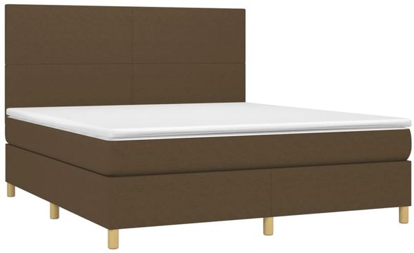 vidaXL Boxspringbett mit Matratze Dunkelbraun 180x200 cm Stoff 3142196 Bild 3