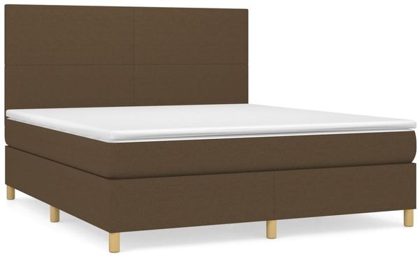 vidaXL Boxspringbett mit Matratze Dunkelbraun 180x200 cm Stoff 3142196 Bild 2