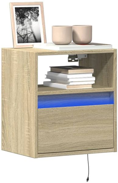 vidaXL TV-Wandschränke mit LED-Beleuchtung 2 Stk. Sonoma 41x31x45 cm 852318