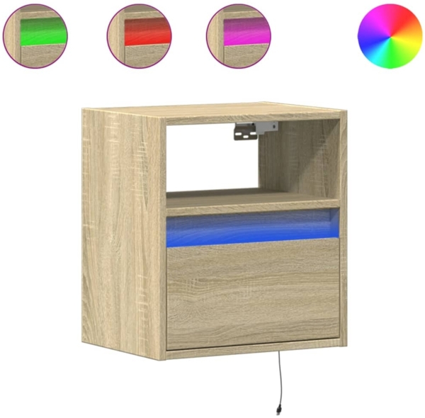 vidaXL TV-Wandschränke mit LED-Beleuchtung 2 Stk. Sonoma 41x31x45 cm 852318