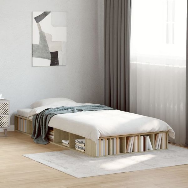 vidaXL Bettgestell Sonoma-Eiche 90x200 cm Holzwerkstoff 3280519