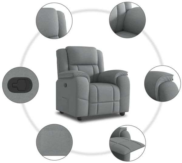 vidaXL Relaxsessel Hellgrau Stoff 4015700 Bild 7