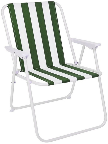 Mojawo Campingstuhl, klappbar, Stahlgestell / Textil, 53 x 46 x 74 cm, Grün / Weiß