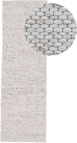 carpetfine Wollteppich Sina, auch als Läufer, rechteckig, Höhe: 14 mm, Handweb Teppich, reine Wolle, meliert, handgewebt, weich & kuschelig