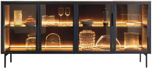 Compleo Kommode mit geriffelte Glasfront, Modern und Elegant MARBELA, Die perfekte Wahl für ein modernes Interieur
