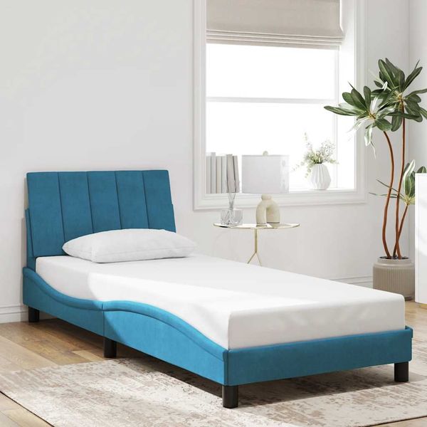 vidaXL Bettgestell ohne Matratze "Hanko" Blau 80x200 cm Samt 3207817