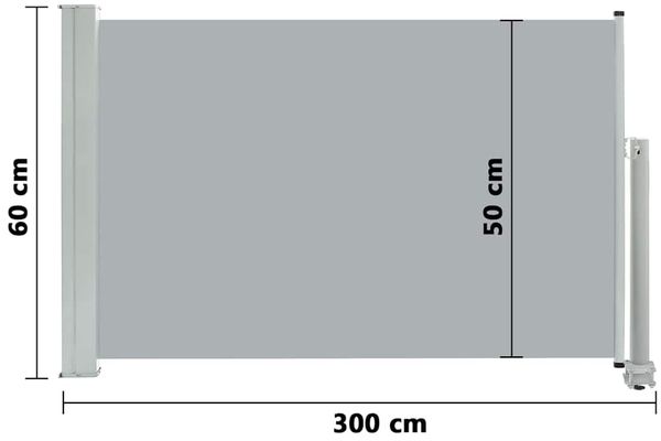 vidaXL Ausziehbare Seitenmarkise 60×300 cm Grau 48354 Bild 9
