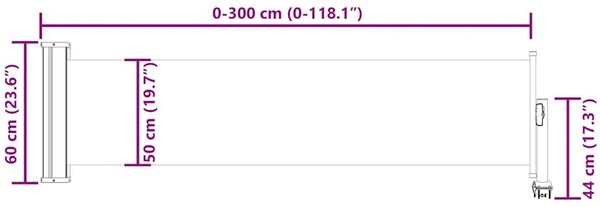 vidaXL Ausziehbare Seitenmarkise 60×300 cm Grau 48354 Bild 11