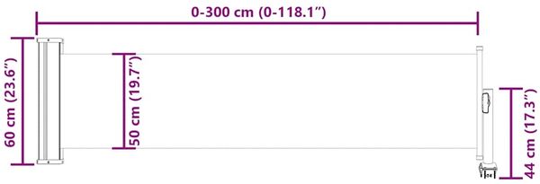 vidaXL Ausziehbare Seitenmarkise 60×300 cm Grau 48354 Bild 12