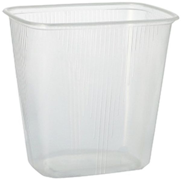 100 Verpackungsbecher, PP eckig 500 ml 10,1 cm x 8,1 cm x 10,8 cm transparent
