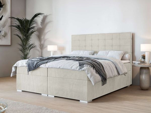 INOSIGN Polsterbett Semla mit Matratze und Topper, in 3 Breiten (140, 160 und 180 cm), Boxspringbett mit Kopfteil, Bettkasten, Matratze (BFK/TFK) und Topper