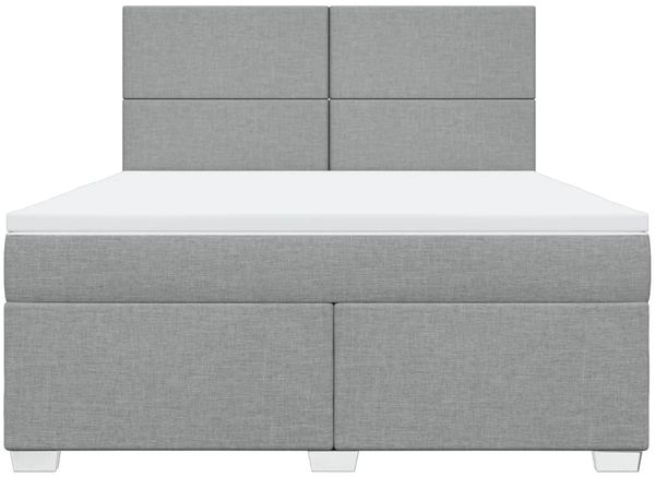 vidaXL Boxspringbett mit Matratze Hellgrau 180x200 cm Stoff 3292860 Bild 6