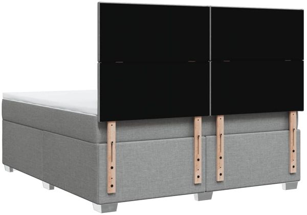 vidaXL Boxspringbett mit Matratze Hellgrau 180x200 cm Stoff 3292860 Bild 12
