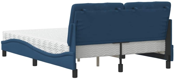 vidaXL Bett mit Matratze Blau 140x190 cm Stoff 3310740 Bild 6