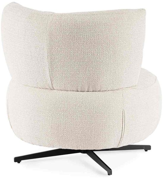 Sessel Eingo aus Chenille-Stoff, modern drehbar, Beige, gepolstert für entspanntes Sitzen Bild 4