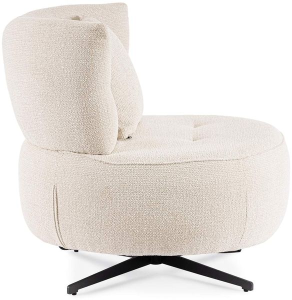 Sessel Eingo aus Chenille-Stoff, modern drehbar, Beige, gepolstert für entspanntes Sitzen Bild 2