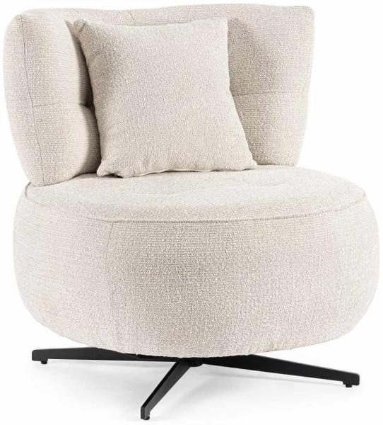 Sessel Gonnie aus Chenille-Stoff, Beige