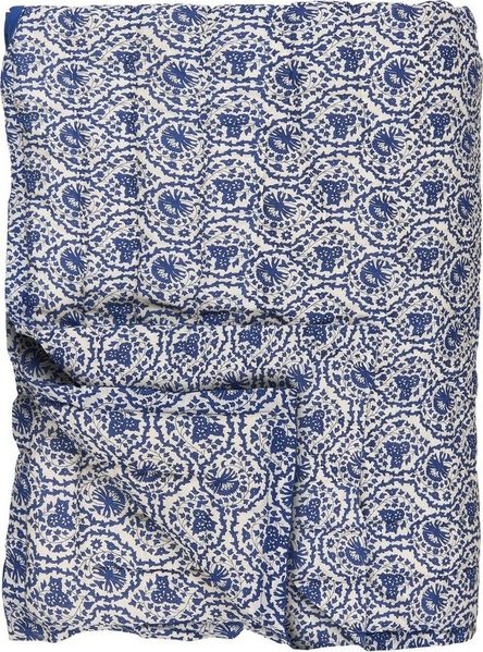 Ib Laursen - Decke Quilt Tagesdecke Überwurf 170x130cm Muster Blau Weiß 19203-37