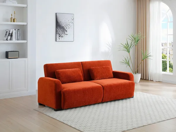 Vente-unique - LOMARIO Sofa Stoff Rot - B 93 cm x H 85 cm x L 213 cm