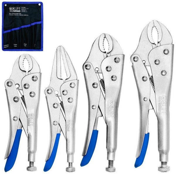 CCLIFE Feuerzange Schweißer Gripzangen Set Feststellzange Langbeck 125 150 180 250 mm