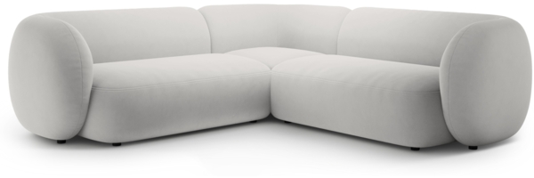 Micadoni Ecksofa Kate 5-Sitzer Samt Hellgrau