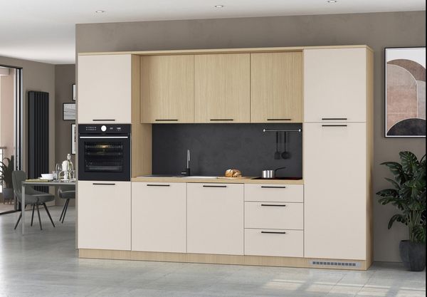 KOCHSTATION Küchenzeile KS-Luna, Einbauküche, Zeilenküche, Küchenblock, Breite 300 cm, wahlweise mit Hanseatic-E-Geräten, APL 35mm stark