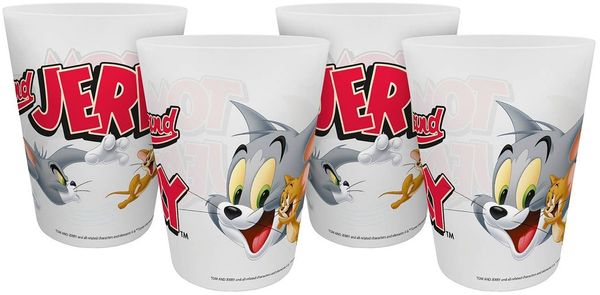 Geda Labels GmbH Kindergeschirr-Set Tom & Jerry 4er Set (4-tlg), PP, Weiß, 300ml, 4er Set